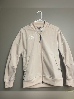 adidas official Boston Marathon 2017 Women’s Beige Zip Front Bomber Jacket